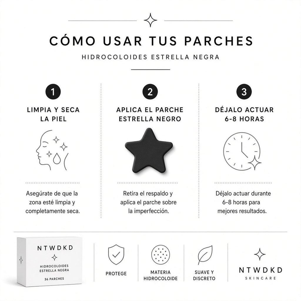 Parches para granos con forma de estrella negra (240/480/800 unidades)
