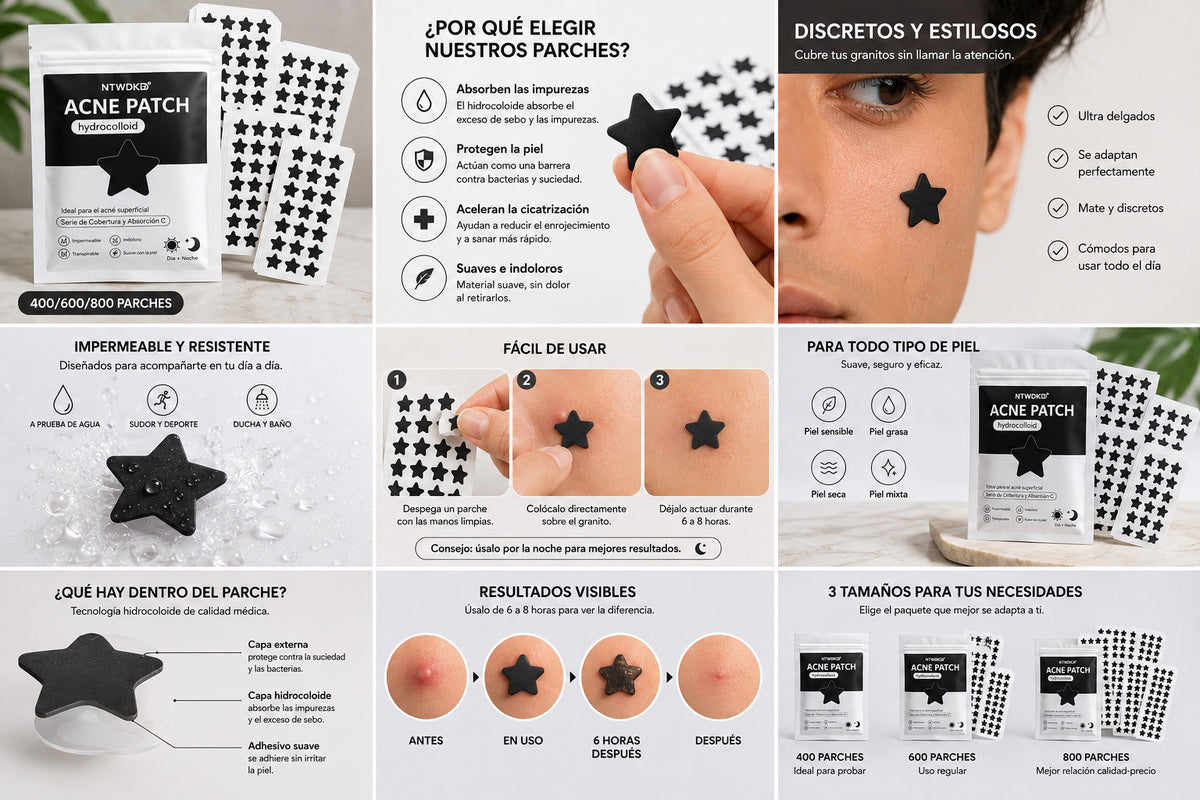 Patchs anti-boutons en forme d'étoiles noires 240/480/800 Pcs
