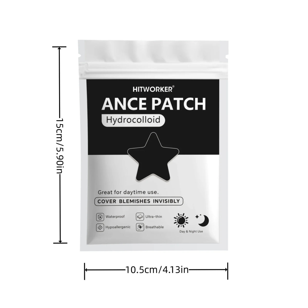 Patchs anti-boutons en forme d'étoiles noires 240/480/800 Pcs